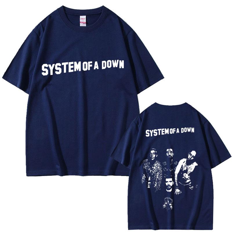 Alternative Metal Rock Band System of A Down Graphic T Shirt Men Casual Cotton Vintage Tshirts Male Oversized Streetwear