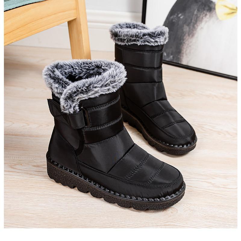 Warm Women's Thick-Sole Winter Snow Boots Velcro-Fastening Waterproof Women's Boots Casual Women's Footwear