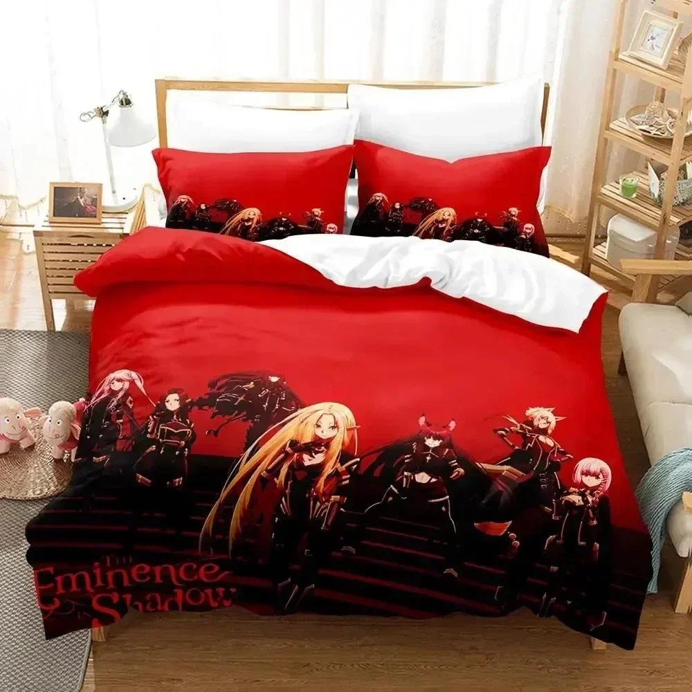 Anime Eminence In Shadow Bedding Set Printed Bed Set With Pillowcase Duvet Cover Soft Queen King Size Bedclothes Home Kids Adult