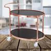 2-Tier Rose Gold Stainless Steel Serving Cart