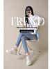 Women's W3612 White Leather Thick-Soled Casual Shoes, 2024 Autumn Collection
