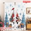 2pcs 2D Flat Printing Merry Christmas Window Drapes Santa Claus Gifts Christmas Trees Polyester Without Electricity Birthday