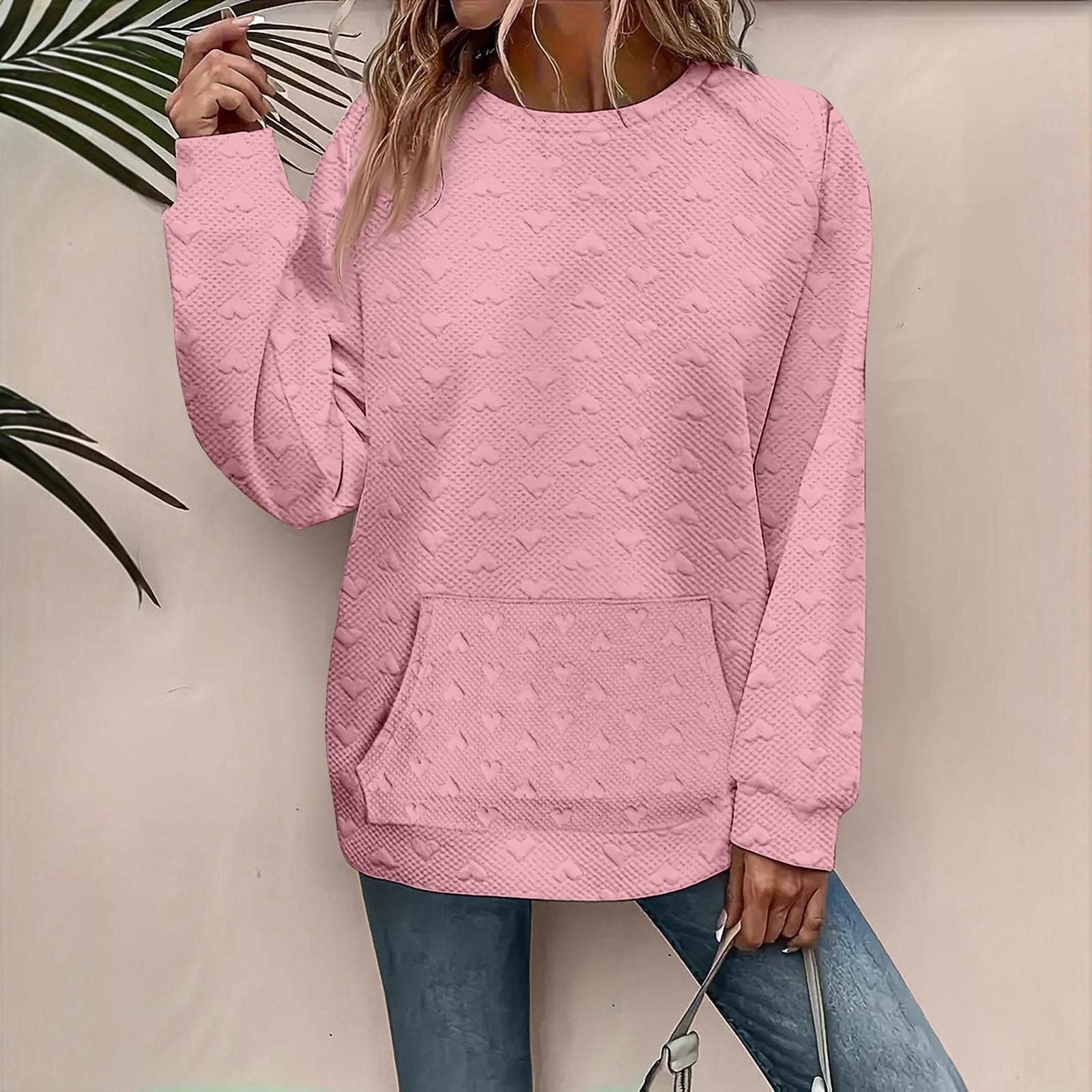 

Женский модный однотонный топ с длинным рукавом S розовый