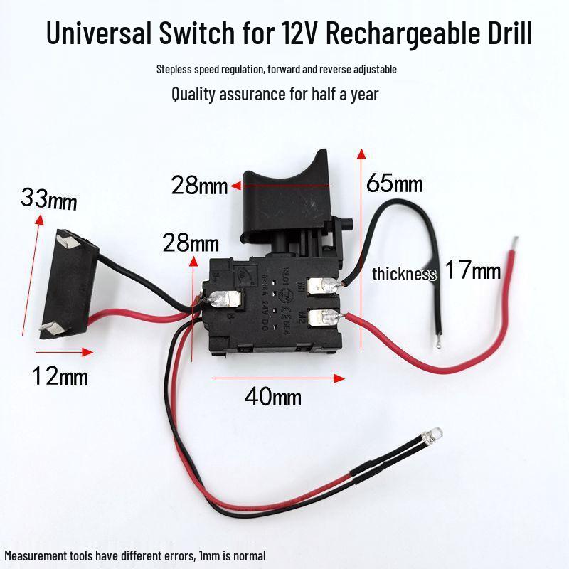 Universal Speed Control Switch for 12V-21V Handheld Electric Drills: Forward/Reverse Function for Charging Drill and Electric Wrench