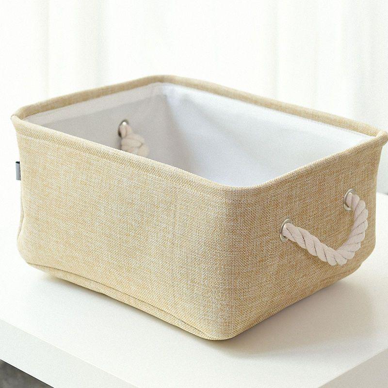 Medium Linen Fabric Storage Box for Underwear and Toys Organization