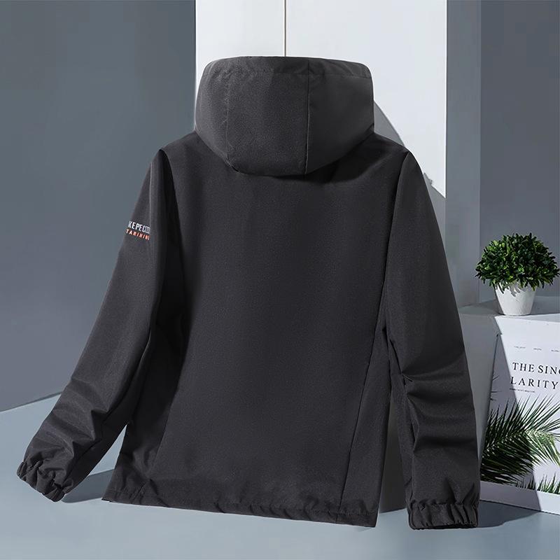 New Spring Jacket Men's Jacket Trendy Thin Velvet Youth Hooded Men's Hooded Top
