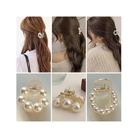 Pearl Vance Clip, Barrette, Arrangement, Accent, Women s, Adult, Cute, Korean, Ulzzang, Hairclip, Hair Clip, Hair Ornament, Hair Accessory, Hairpin,