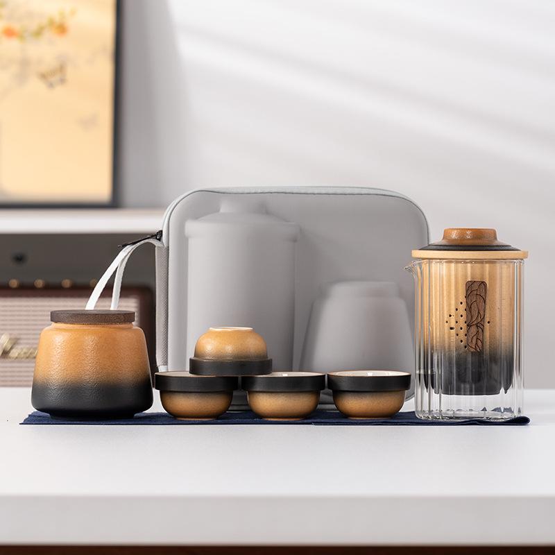 

Креативная экспресс-чашка Один горшок Четыре чашки Кунг-фу Дорожный чайный набор Портативные праздничные подарки Сувенир Практичные подарки