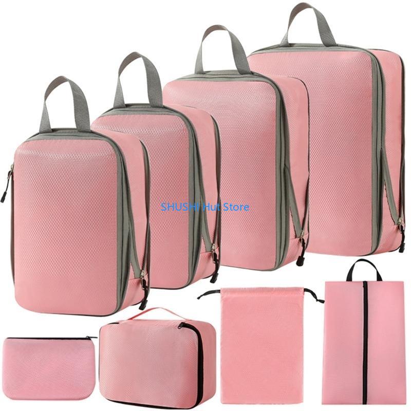 Packing Cubes for Suitcases 8Pcs Luggage Organizers Bags for Travel Waterproof Packing Cube Storage Bags for Suitcases D57B
