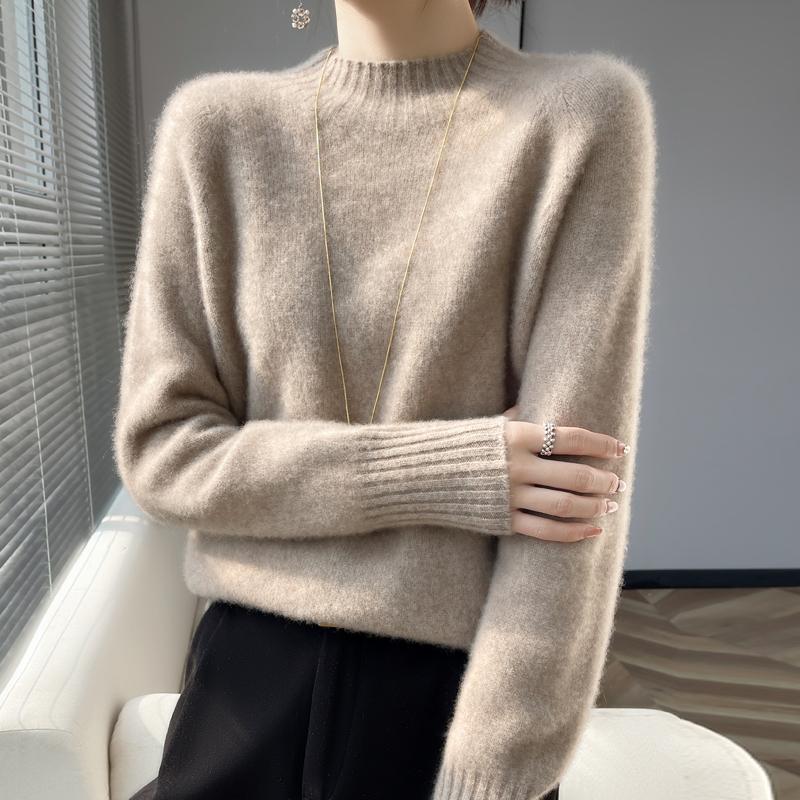 Women's Cashmere Sweater Qinghe Cashmere 30% Cashmere 70% Wool Autumn and Winter Pullover Warm and Fashionable