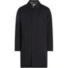 Solid Color Lapel Warm Long Sleeve Zipper Mid-Length Coat Men Coats Black K10K113728-BEH