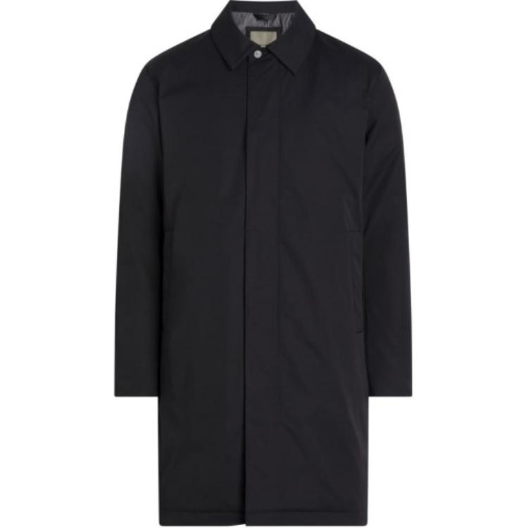 

Calvin Klein Solid Color Lapel Warm Long Sleeve Zipper Mid-Length Coat Men coats Black K10K113728-BEH XL