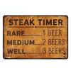 Steak Timer Tin Metal Sign BBQ Cooking Man Cave Wall Art