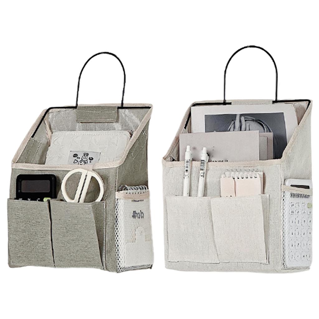 Durable Cotton Fabric Wall Mounted Organizers With Multiple Pockets For Bedroom Living Room Storage