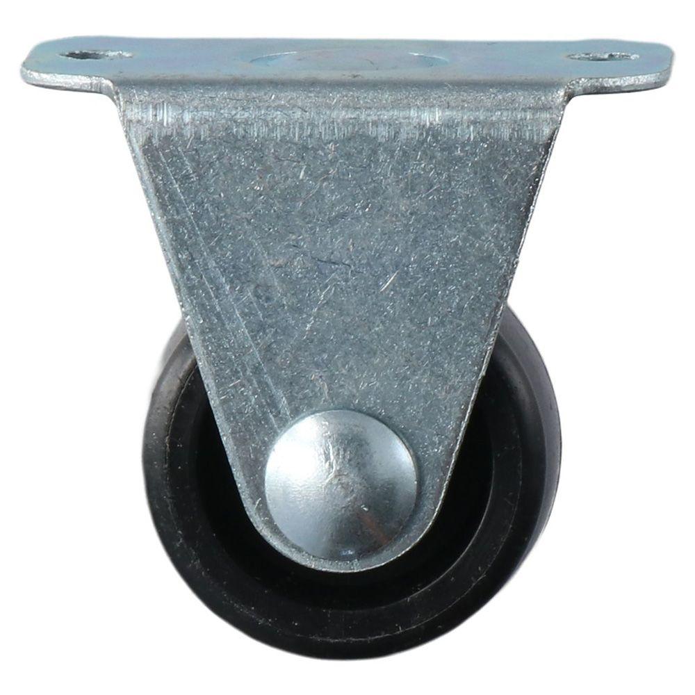 4Pcs Low Profile Black Rubber Caster Wheels Small Trolley Wheels 1'' Fixed Castors Workbench