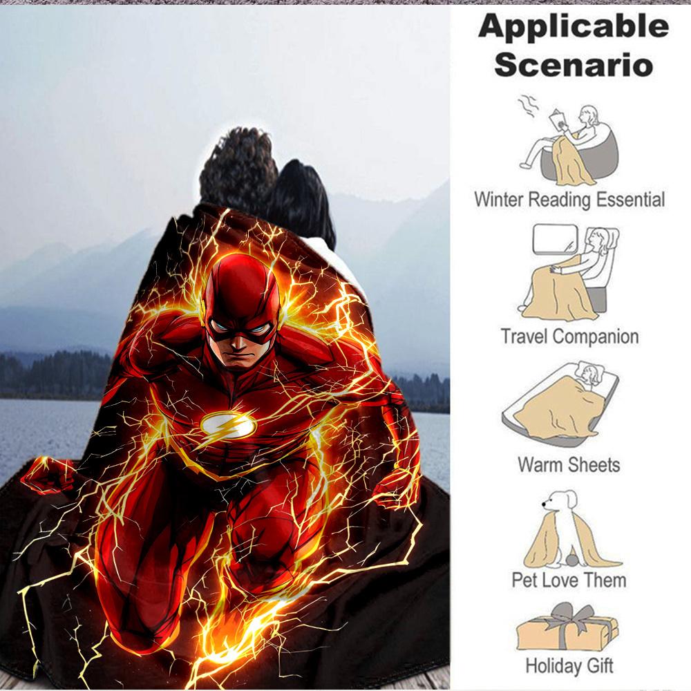 1pc Flash Lightning Flannel Throw Blanket - HD Printed Lightweight Soft Warm All-Season Blanket for Sofa, Bed, Travel, Camping 119