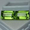 CERTIFIED Natural Peridot Loose Gemstone Pair 10 Ct Baguette Cut for Jewelry