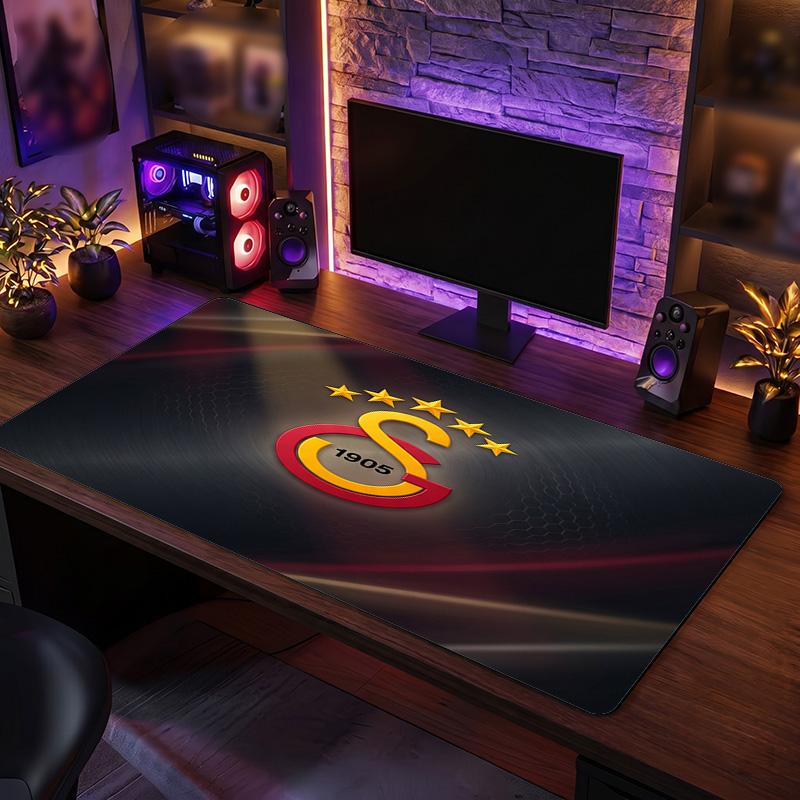 Tappetino per Mouse con Motivo a Tema Galatasaray FC, Tappetino da Scrivania XXL per Gaming con Logo Calcistico, Tappetino Antiscivolo per Mouse del Computer