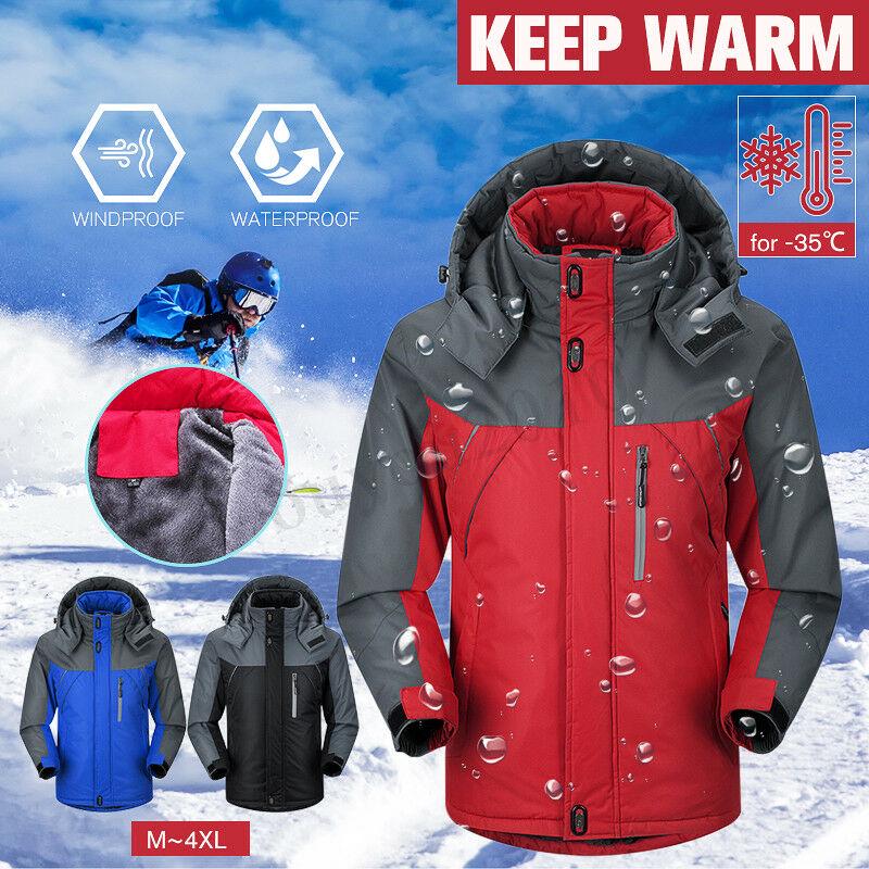 Winter Jacket Men Women Fashion Warm Outdoor Jackets Fleece Lined Waterproof Ski Snowboard Coat Plus Size