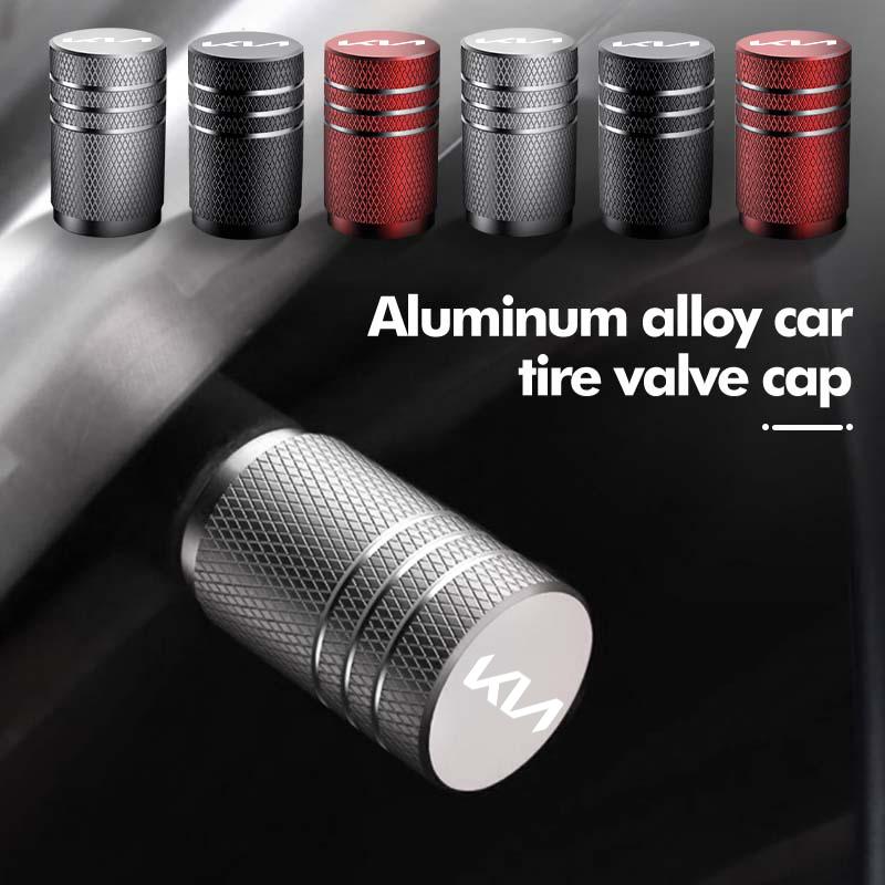 4pcs Car Wheel Tire Valve Caps Aluminum Airtight Covers Badge Emblem For KIA Stinger Optima Cerato Soul Venga Forte Spectra QD2