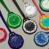 Moderne Taschenuhr Analoges Uhrwerk ABS-Gehäuse Gummiarmband Unisex 3D-gedrucktes Zifferblatt Leuchtend Polygonale Form 10m Wasserdicht
