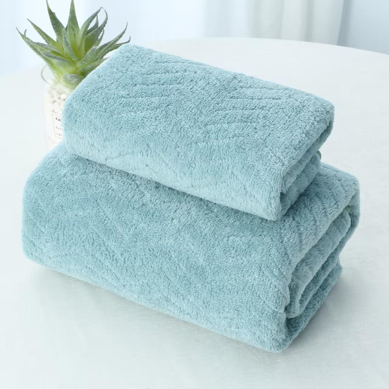 

Coral Fleece Towel Set - Adult Face, Bath, & Beach Towels 35x75 cm светло-зеленый