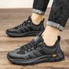 Fashion Genuine Leather Sports Sneakers Man Outdoor Camping Hiking Shoes Men Travel Casual Shoes Lace-up Walking Climbing Men's Footwear