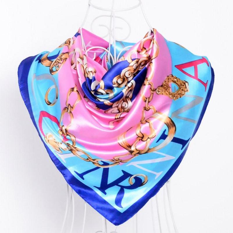 Black Gold Silk Scarves Bufandas Female Scarfs Shawl Fashion Elegant Satin Square Scarves Fall Winter Brand Silk Scarf Hijab