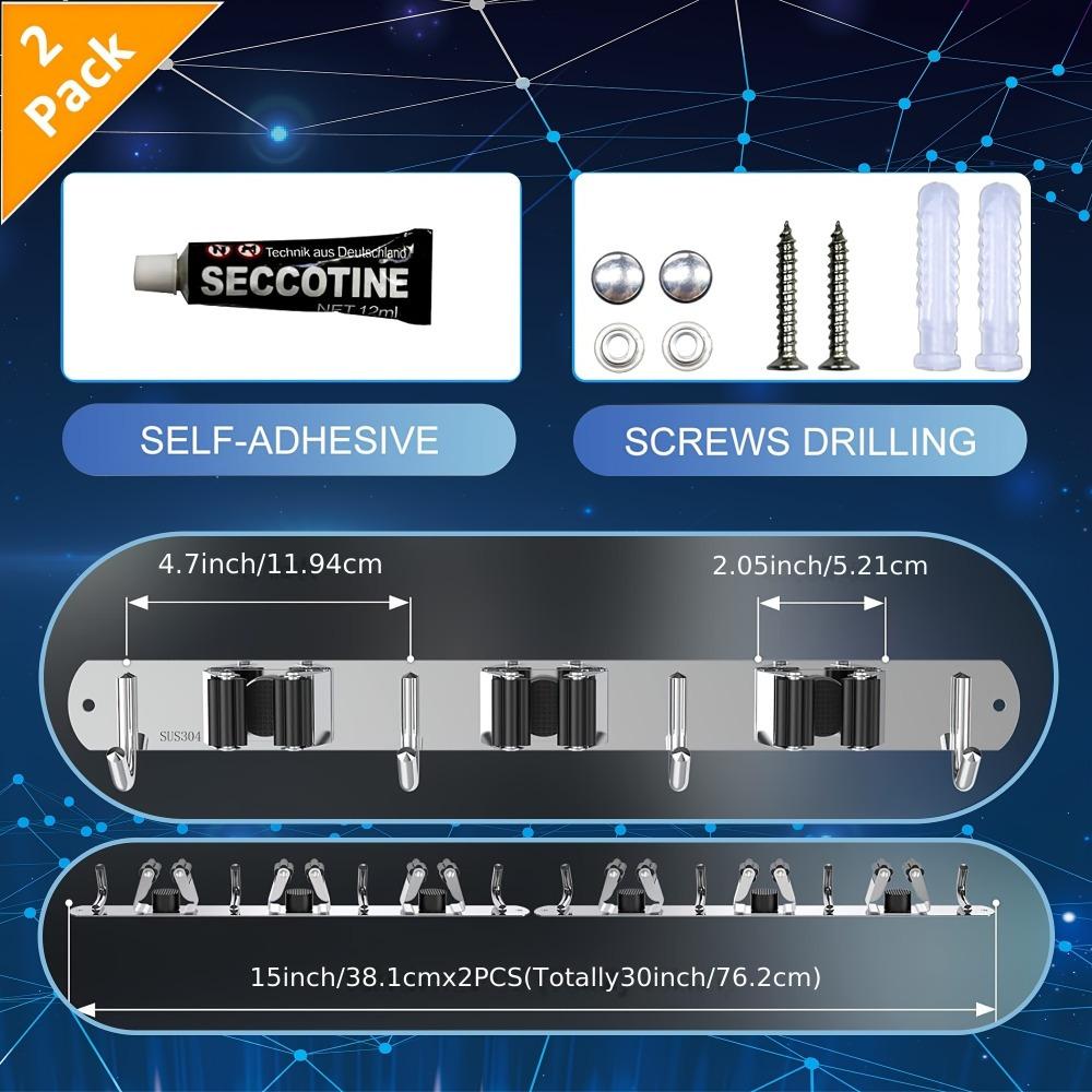 

2 шт./комплект настенный держатель для швабры органайзер для метлы крючок для хранения из нержавеющей стали кухонные аксессуары для ванной комнаты 2pcs