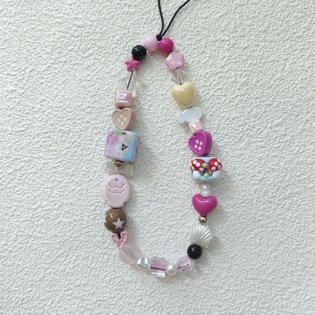Pink Ceramic Fish Phone Lanyard With Pvc Cord For Cute Camera And Card Decor
