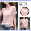 to Short Cut and Crew Line Round x M [Fiorior] [Comfortable wear] Women's T-shirt, Sleeve, Sewn, Neck, Plain, Design, Clean, Cotton, U-neck, Neck,