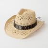 Male and female couples hats travel sunscreen visor western cowboy straw hat hand-woven straw hat
