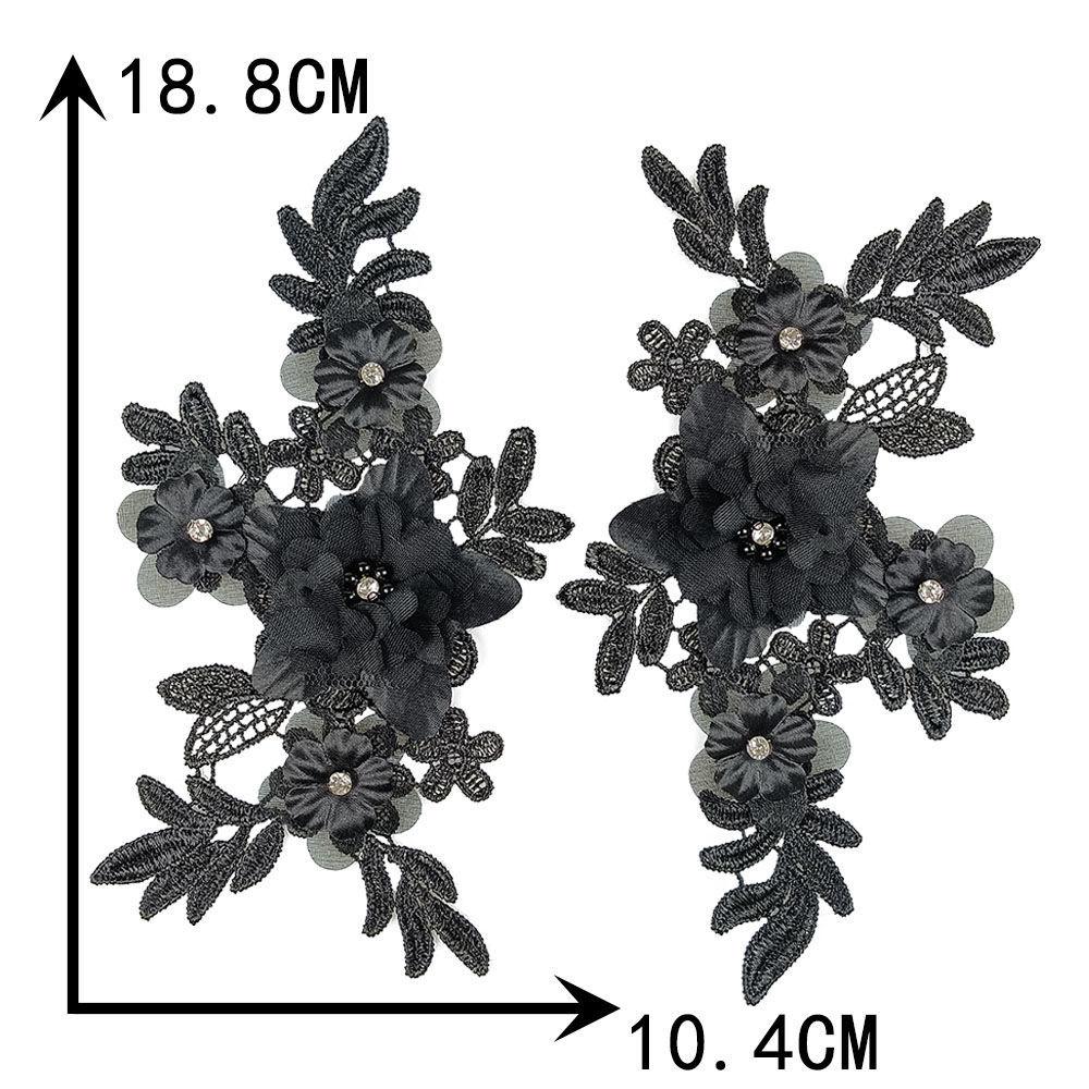 Black And White I Polyester Hollow Embroidery Beads Drills Sewing Lace Diy Decoration With Clothing Collar Accessories
