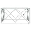  Coffee Table, Silver, 80x80x40 Cm, Stainless Steel and Glass