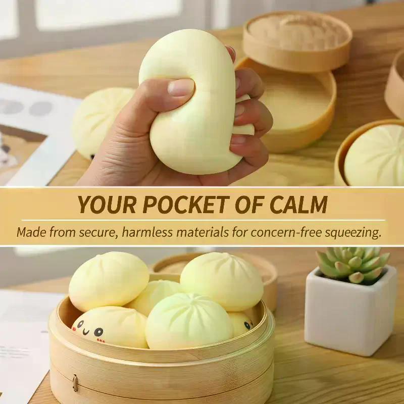 Dumpling Squishy Toy Therapeutic Anxiety Relief Fidget For Kids And Adults Stress Reduction