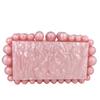 Boutique De FGG Women Acrylic Box Clutch Beaded Evening Handbags Casual Clutches Purse Chain Shoulder Bags Crossbody Bag