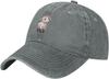 Pink Bow Lamb Embroidered Baseball Cap Washed Denim Casual Adjustable Cotton Hat Unisex
