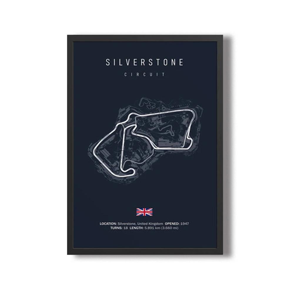 Formula 1 Imola Monaco Okruhová trať Nástěnné umění Plakáty Mapa Světových formulových závodů Dekorace pokoje Plátno Malba Obrázky Tisk Umělecká díla