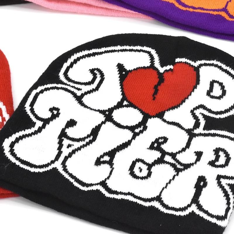 New versatile knitted wool hat trendy letter jacquard hat autumn and winter cold and warm knitted cold hat