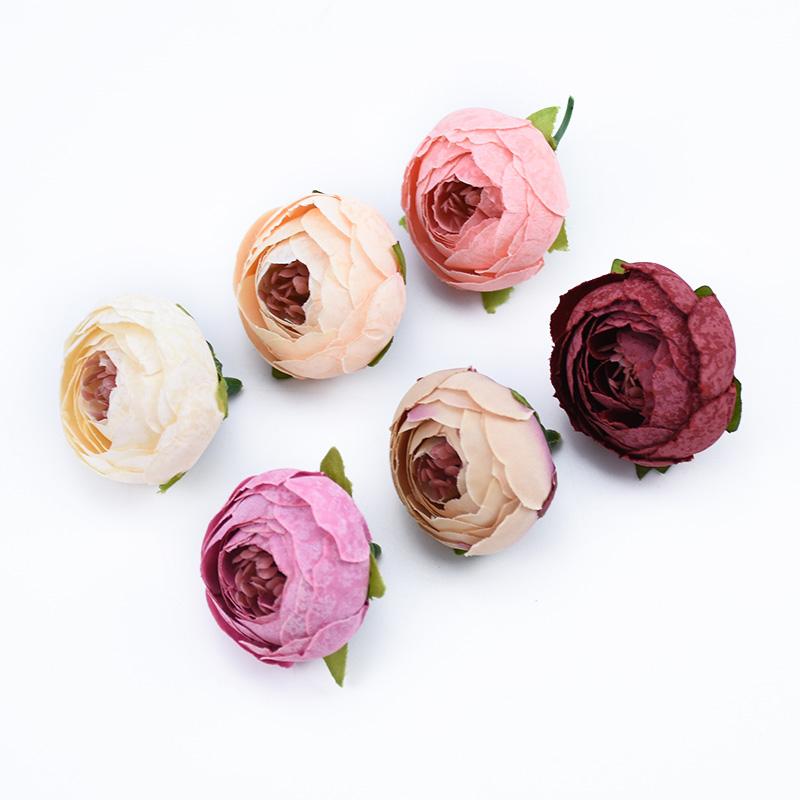 10pcs Artificial Flowers for Home Decoration Fake Plastic Flowers Christmas Garlands DIY Gifts Scrapbooking Silk Tea Roses