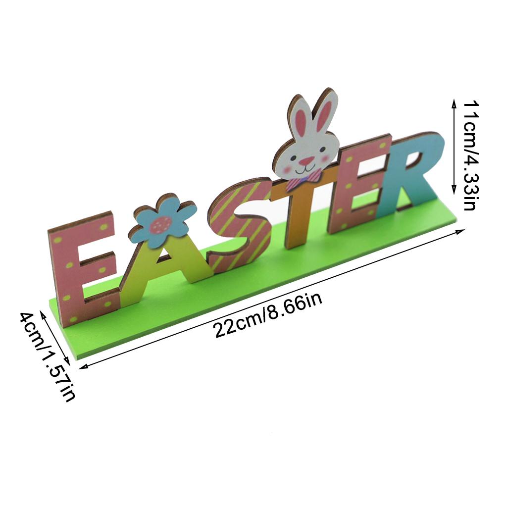 2 Sets Wood Ornaments Easter Decorations Cute Rabbit Handy Installation Letters Birthday Gifts Accessories DIY Kits for Adults