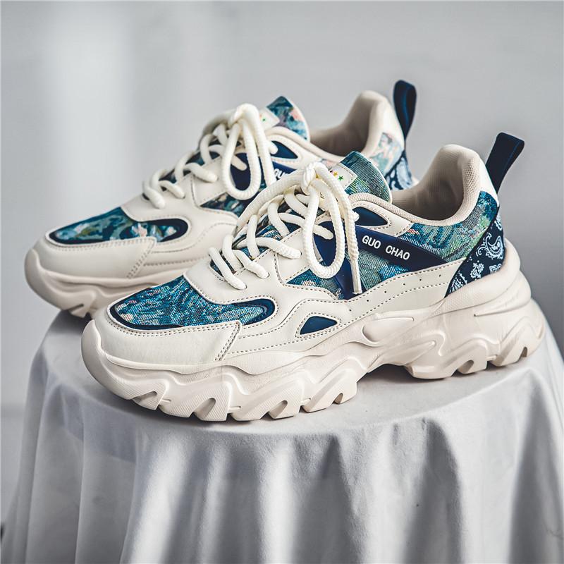 Spring new thick-soled breathable dad shoes men's casual shoes sports shoes heightening men's shoes