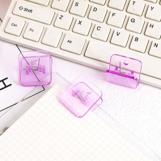10Pcs Colorful Transparent Binder Clip Set Cute Plastic Paper Clamps for Office School Test Papers Bills Study Materials Desktop Organization Supplies