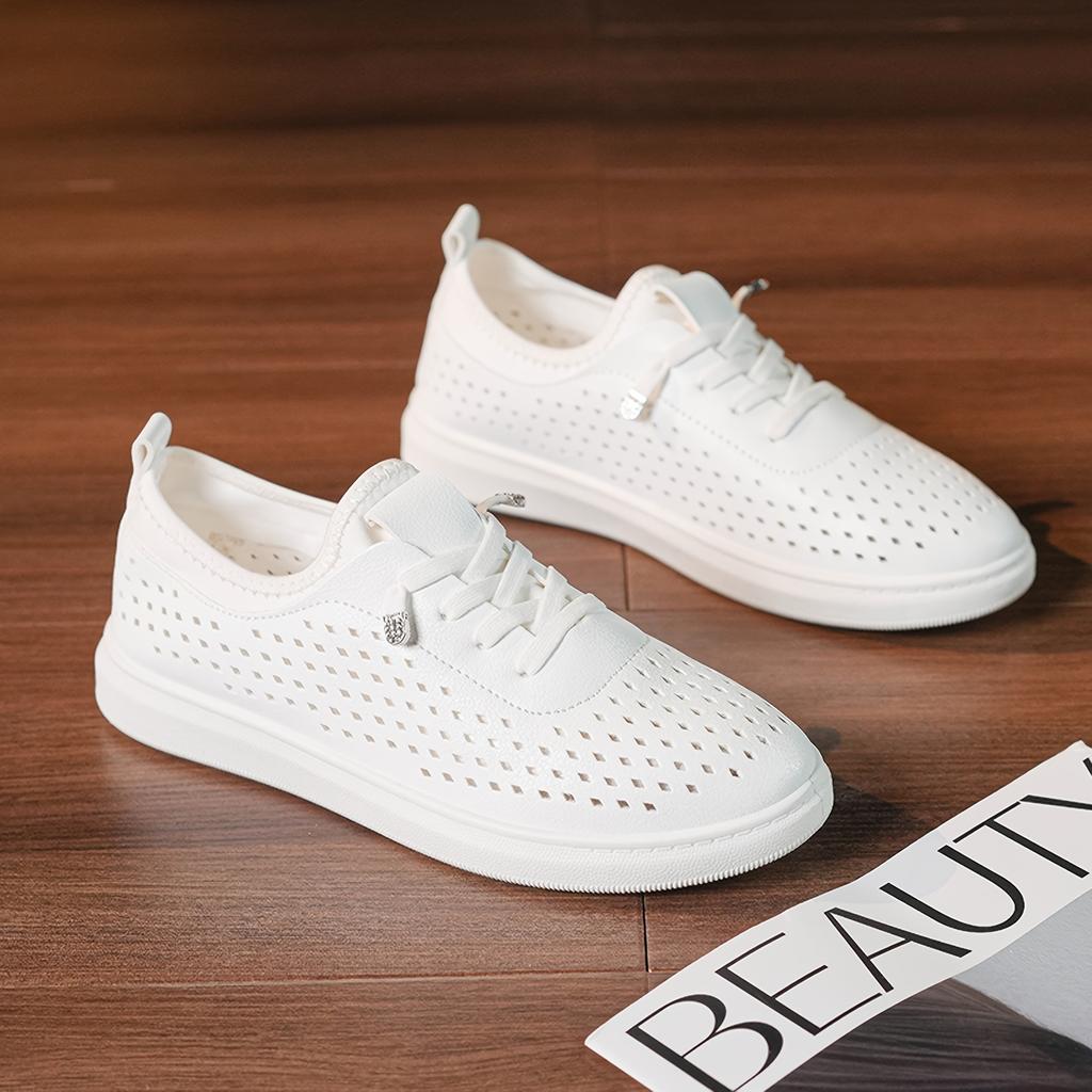 Women'S Casual Flat Tennis Shoes,Women'S Skateboard Shoes, Women'S Casual Sneakers with Hollowed-Out Minimalist Fashion