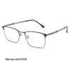 3830J Retro Square Full-Rim Metal Eyeglass Frame, Two-Color Super Light for Large Faces