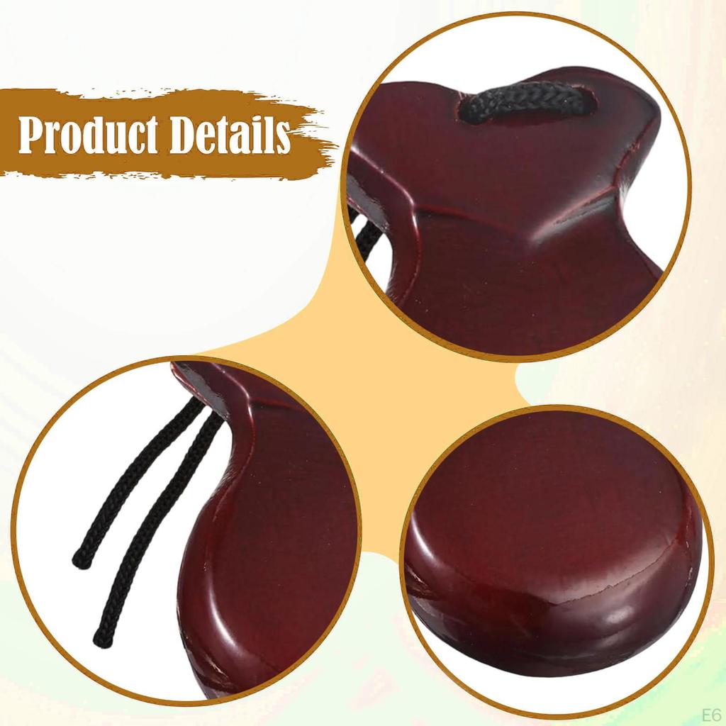 1 Pair Spanish Wooden Castanets for Adults And Children, Handmade Hand Percussion Instruments