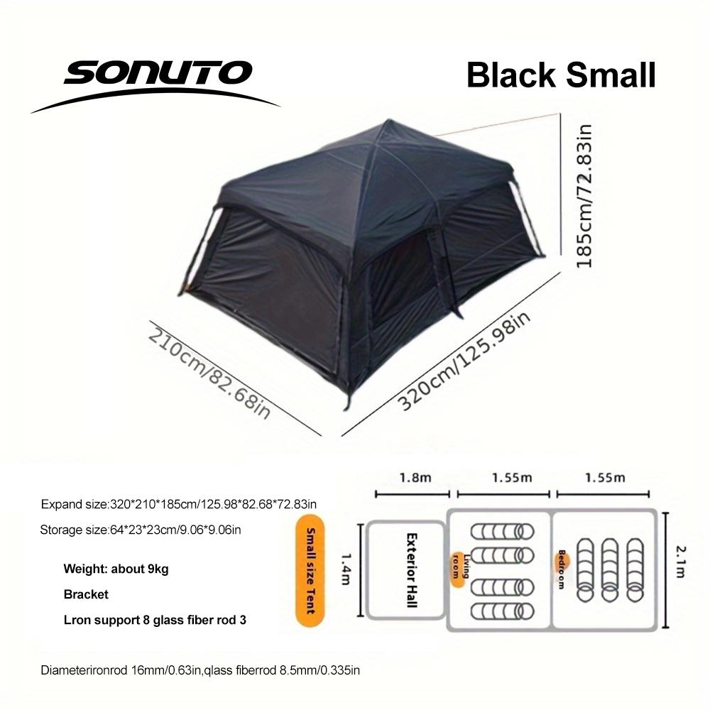 Sonuto Tent Outdoor Camping Overnight Two-bedroom Portable Thickened Field Awning Camping Equipment Family Gathering