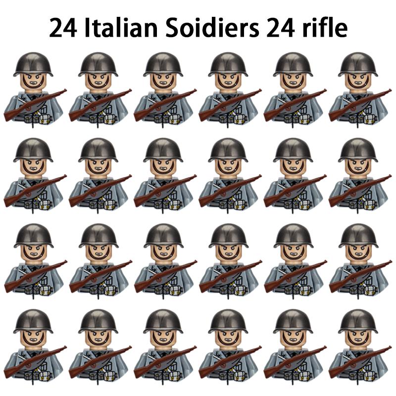 Non-Toxic 24Pcs Military Figure Ww2 Military Product Soldier Figure Building Blocks Children'S Holiday Gift Toys Gifts Funny