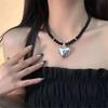 Sweet Heart Pendant Necklace Female Temperament Collarbone Chain Korean Student Adjustable Chain Y2k Aesthetic Jewelry