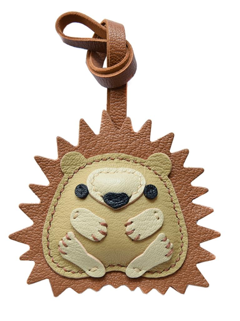 Healing Hedgehog Original Design Handmade Leather Car Key Bag Pendant Cute Female Simple Gift Keychain